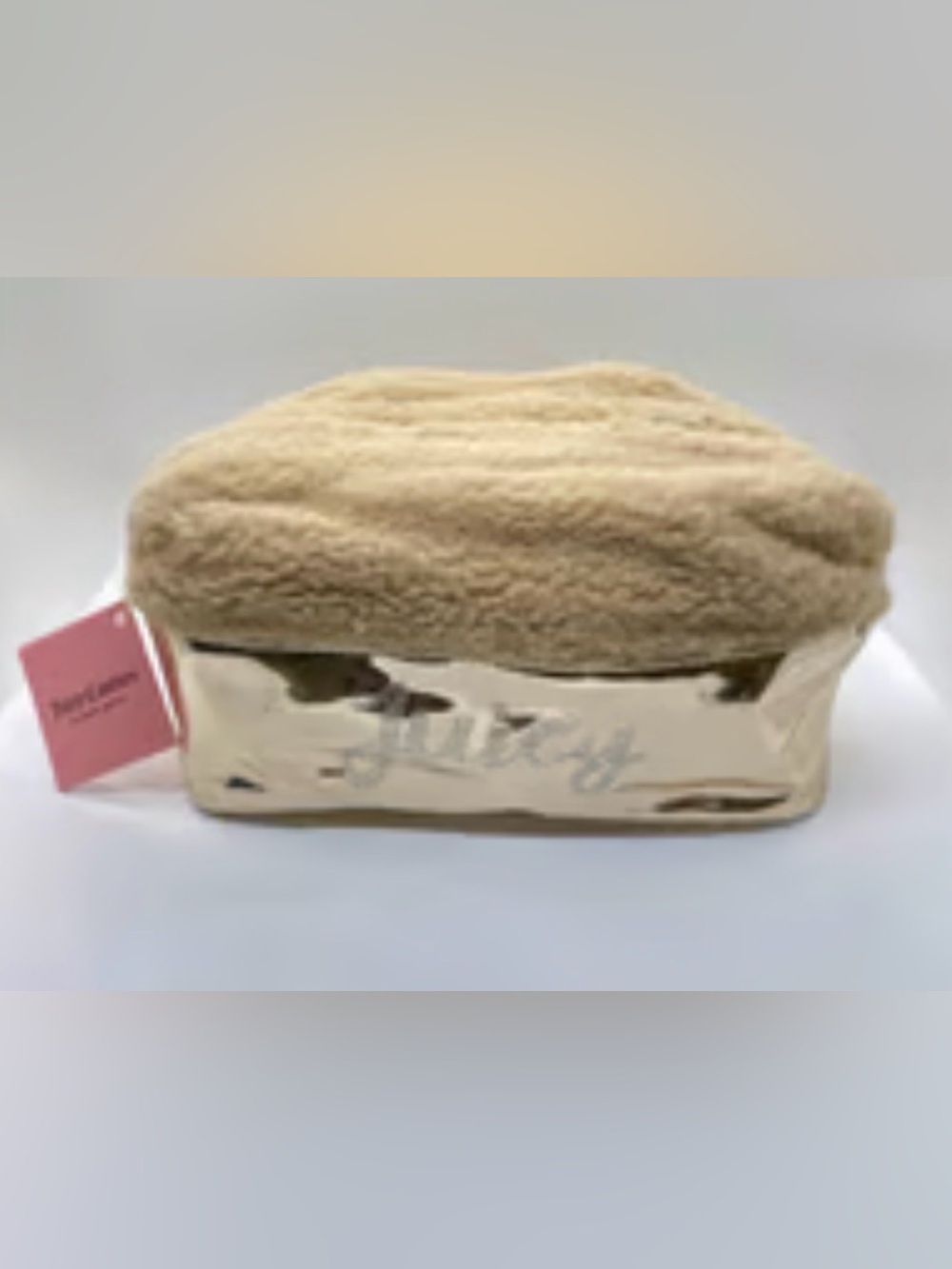 Juicy Couture Luxurious Cream Sherpa Top Makeup Bag